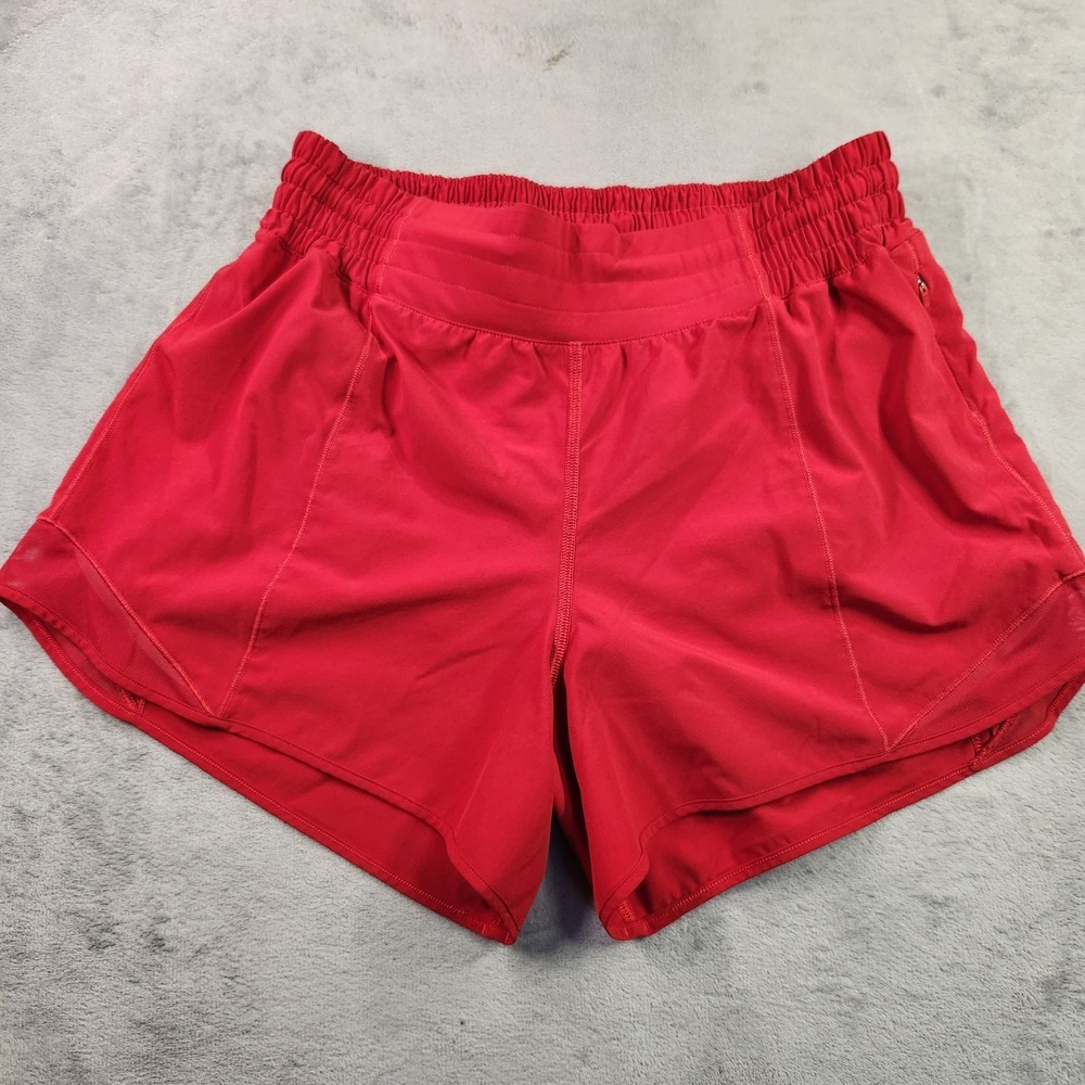 Lululemon Speed Up High Rise Short Red Athletic Running Shorts Size 8 Lined